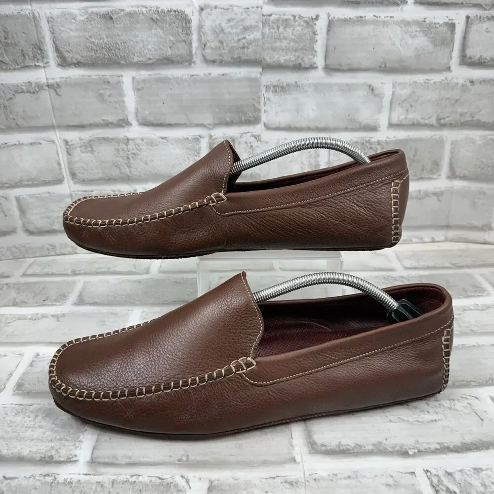 Cole Haan Somerset Venetian Driver Men's Size 12 Brown Leather Slip On Loafers